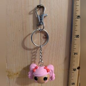 Pink Keychain with Clip Handmade
